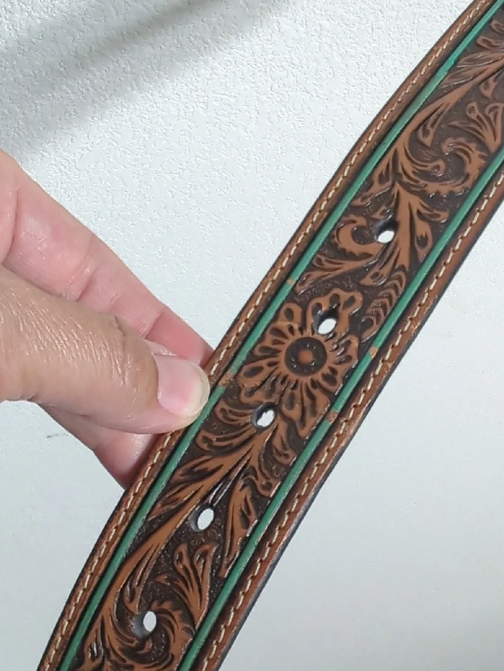 Ariat Men's Western Leather Belt Cowboy‎ Floral Turquoise Rancher Yellowstone 40